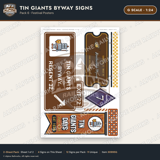 Alpine Railworks 30995G G Scale Roadside Signs - Scrap Metal Giants