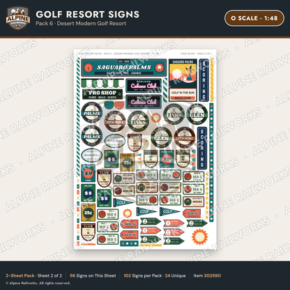 Alpine Railworks 30259O O Scale Golf Resort Signs