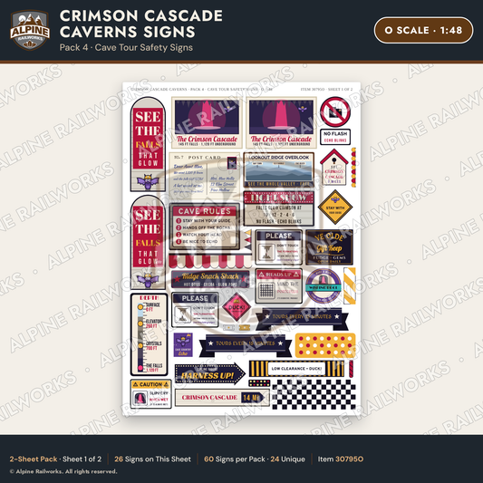 Alpine Railworks 30795O O Scale Roadside Attraction Signs - Caverns