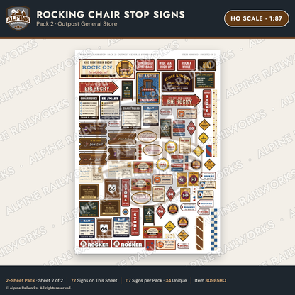 Alpine Railworks 30985HO HO Scale Roadside Signs - Giant Rocking Chair