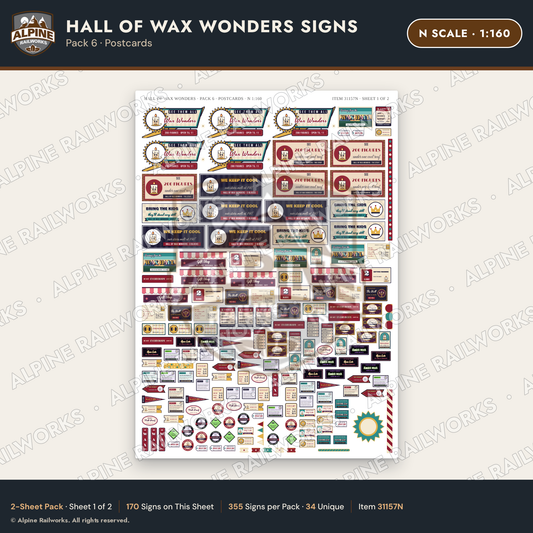 Alpine Railworks 31157N N Scale Roadside Attraction Signs - Wax Museum