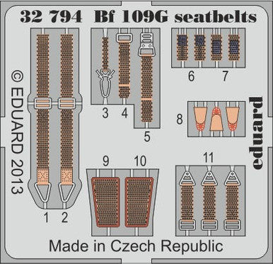 Eduard 32794 1/32 Seatbelts Bf109G for RMG (Pre-Painted)
