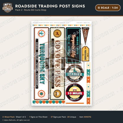 Alpine Railworks 30507G G Scale Roadside Trading Post Signs