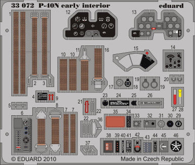 Eduard 33072 1/32 P-40N Early Interior Self Adhesive Photo Etch for