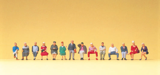 Preiser 10524 HO Scale Seated Travellers Figure Set