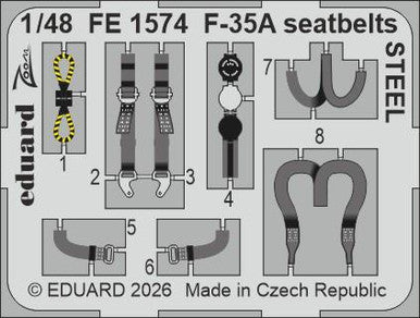 Eduard FE1574 1/48 Zoom Set F-35A Seatbelts STEEL for ITALERI