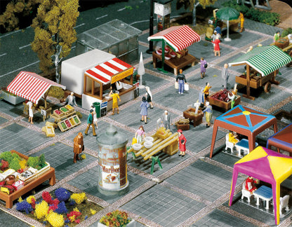 Faller 272533 N Scale Market Stands & Cart Model Kit
