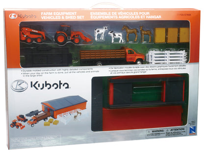 New Ray SS-33233 Kubota Machine Shed Farm Playset