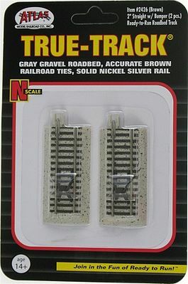 Atlas Model Railroad 2426 N Scale N Code 65 True-Track(R) Brown Track Bumper