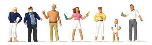 Preiser 10690 HO Scale At the Kiosk Figure Set pkg(7)