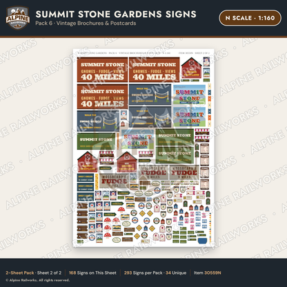Alpine Railworks 30559N N Scale Roadside Signs - Rock Garden
