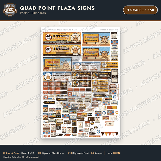 Alpine Railworks 31114N N Scale Roadside Signs - Four Corners