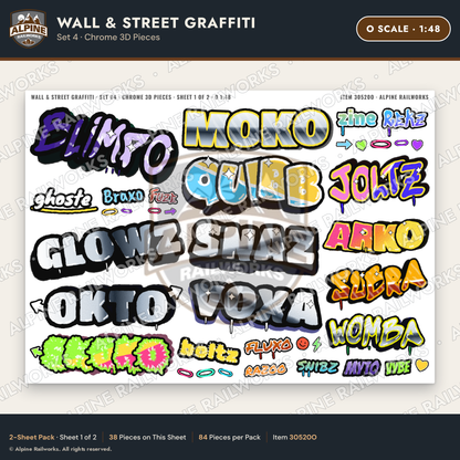 Alpine Railworks 30520O O Scale Wall & Street Graffiti Cut-Outs