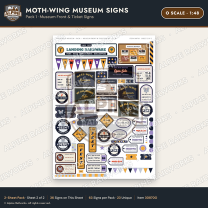 Alpine Railworks 30870O O Scale Roadside Signs - Mothman Museum