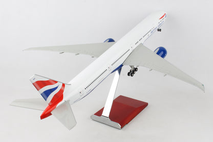 SkyMarks Supreme SKR9400 British 777-300 1/100 W/Wood Stand & Gear