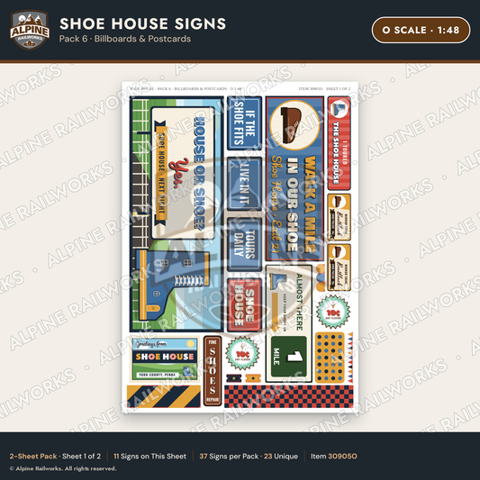 Alpine Railworks 30905O O Scale Roadside Attraction Signs - Shoe House