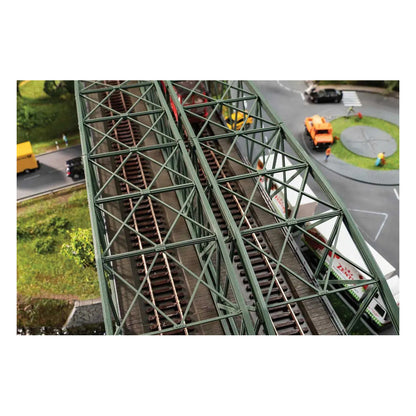 Faller 120507 HO Scale Double-Track Steel Arch Bridge with Abutments -- Kit - 26