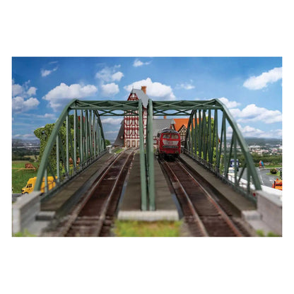 Faller 120507 HO Scale Double-Track Steel Arch Bridge with Abutments -- Kit - 26