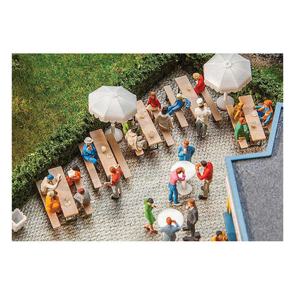 Faller 180963 HO Scale Beer - Picnic Table and Bench Set -- pkg(5)