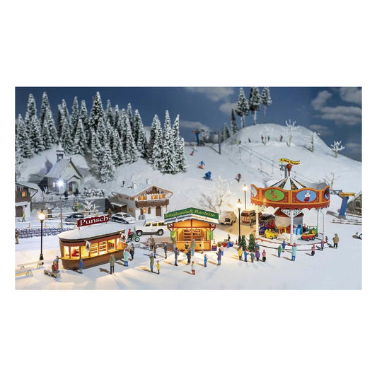 faller 190143 ho scale christmas market set ikit includes 2 stalls carousel