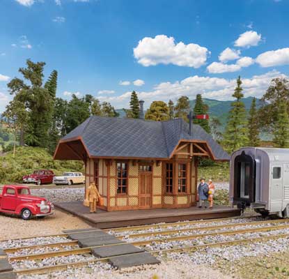 Walthers Cornerstone 3555 HO Scale Victoria Springs Station -- Kit - 4-7/16 x 3-