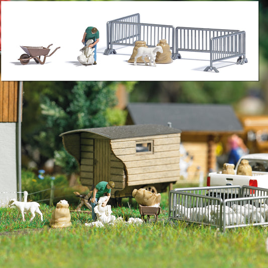 Busch 7933 HO Scale Sheep Shearing Action Set