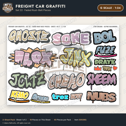 Alpine Railworks 30538G G Scale Freight Car Graffiti Cut-Outs