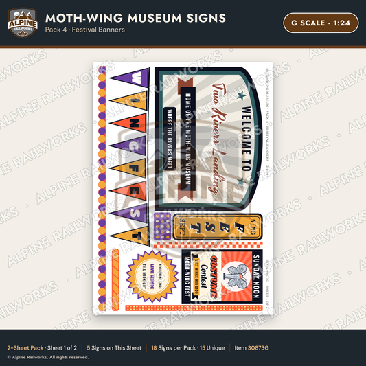 Alpine Railworks 30873G G Scale Roadside Signs - Mothman Museum