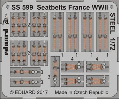 Eduard SS599 1/72 Seatbelts France WWII Steel