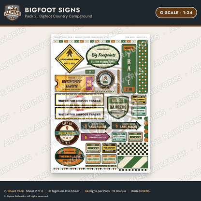Alpine Railworks 30147G G Scale Bigfoot Signs