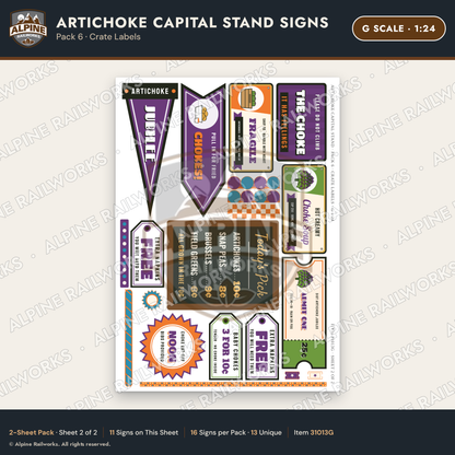 Alpine Railworks 31013G G Scale Roadside Signs - Giant Artichoke