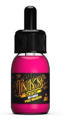 AK Interactive 16003 Inks: Pure Magenta Acrylic 30ml Bottle