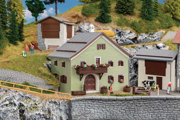 Faller 130623 HO Scale Engadine House -- Kit - 4-15/16 x 3-1/2 x 4-5/8" 12.5 x