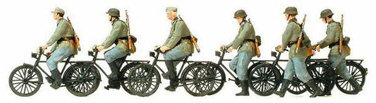 Preiser 16596 HO Scale German Army WWII Unpainted Bicycle Unit