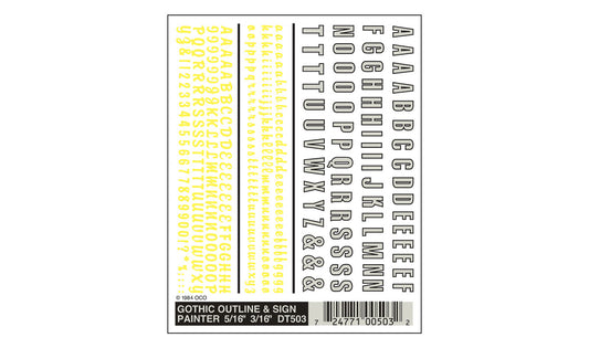 Woodland Scenics DT503 All Scale Gothic Outline & Sign Painter