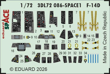 Eduard 3DL72086 1/72 Space Set F-14D SPACE for TAMIYA