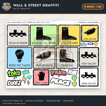 Alpine Railworks 30529G G Scale Wall & Street Graffiti Cut-Outs