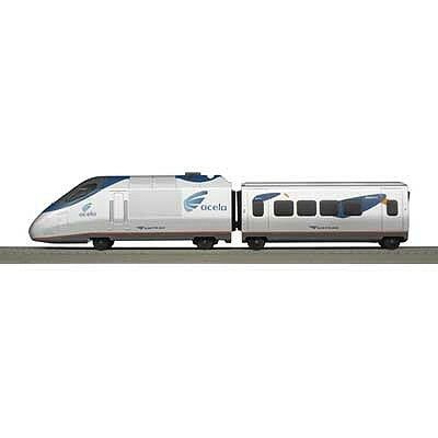 Atlas Model Railroad 15000002 HO Scale Trainkids - Locomotive & First Class Car Add-On Set for Battery-Powered Train -- AMTrak Acela