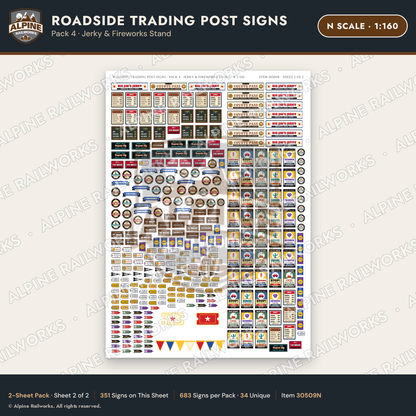 Alpine Railworks 30509N N Scale Roadside Trading Post Signs - Jerky