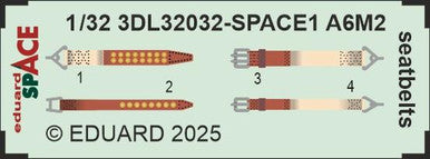 Eduard 3DL32032 1/32 Zero Seatbelts SPACE SPACE