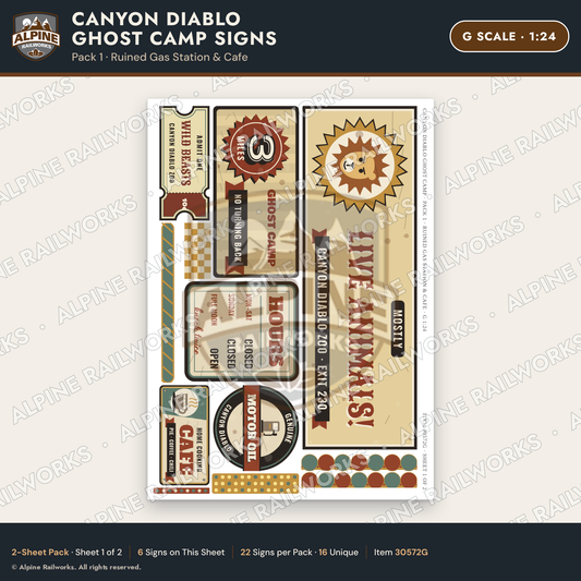Alpine Railworks 30572G G Scale Roadside Signs - Desert Ghost Town