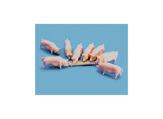 Peco MSE 5108 HO Scale Pigs and Trough - pkg(8)