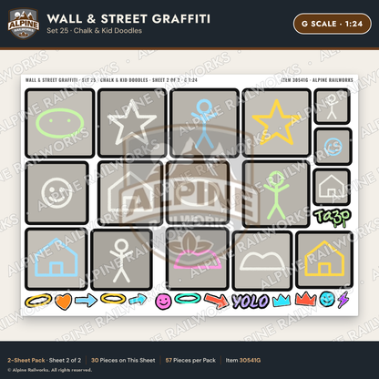 Alpine Railworks 30541G G Scale Wall & Street Graffiti Cut-Outs