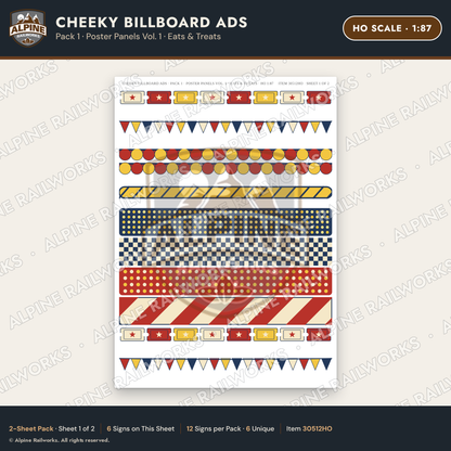 Alpine Railworks 30512HO HO Scale Cheeky Billboard Ads