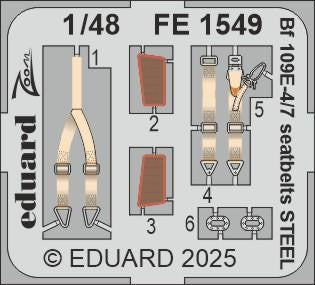 Eduard FE1549 1/48 Bf 109E-4/7 Seatbelts STEEL