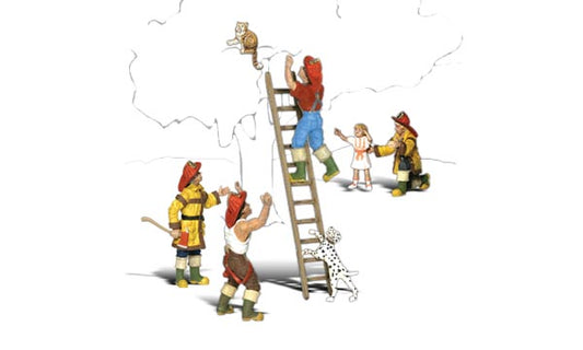 Woodland Scenics A1882 HO Scale Firemen to the Rescue