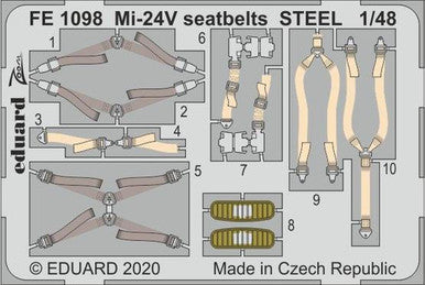 Eduard FE1098 1/48 Mi-24V Seatbelts Steel for Zvezda
