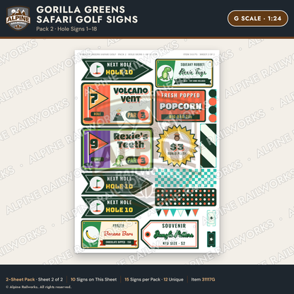 Alpine Railworks 31117G G Scale Mini Golf Signs - Safari