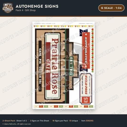 Alpine Railworks 30825G G Scale Roadside Attraction Signs - Car Henge