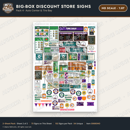 Alpine Railworks 30683HO HO Scale Big-Box Discount Store Signs